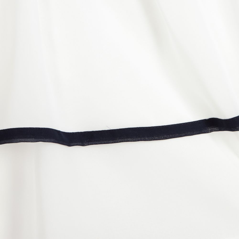 Patachou-Ivory & Blue Chiffon Dress | Childrensalon Outlet