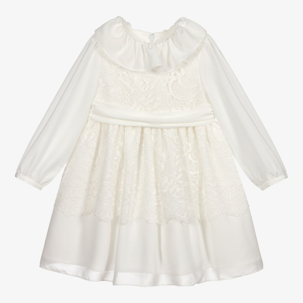 Patachou - Ivory Chiffon & Lace Dress | Childrensalon