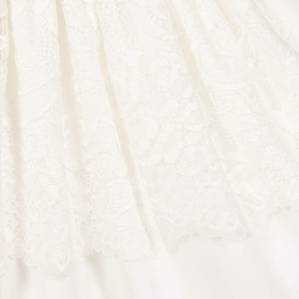 Patachou-Кремовое платье из шифона и кружева | Childrensalon Outlet