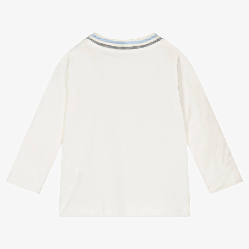 Patachou-توب قطن جيرسي لون عاجي للبنات | Childrensalon Outlet