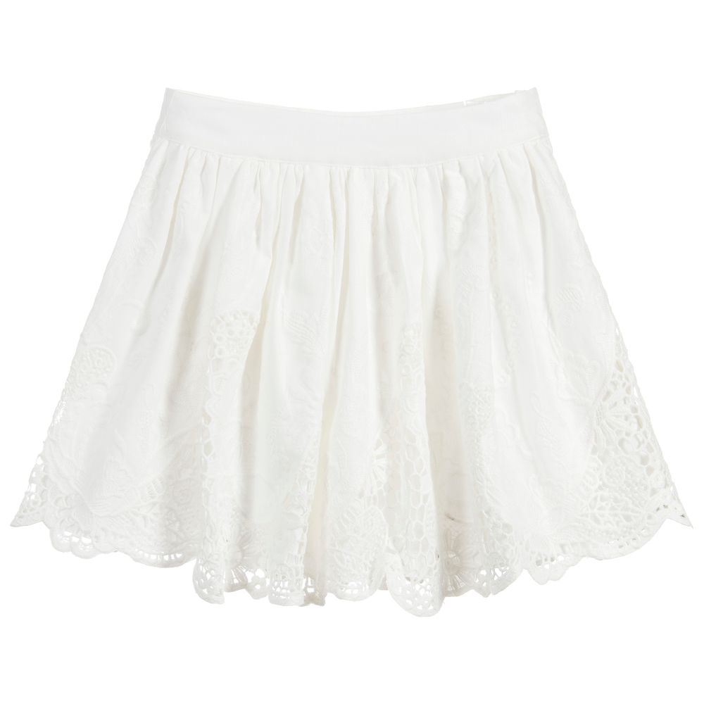 Patachou - Ivory Cotton & Linen Skirt | Childrensalon