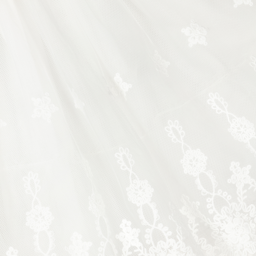 Patachou-فستان قطن وكتان وتول لون عاجي باهت | Childrensalon Outlet