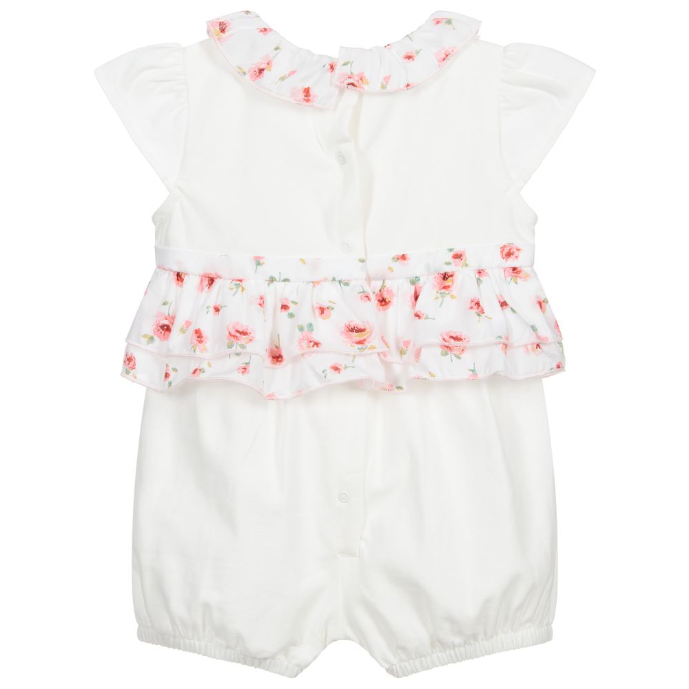 Patachou-Ivory Floral Baby Shortie | Childrensalon Outlet