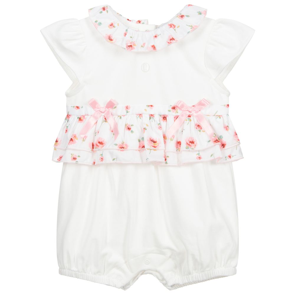 Patachou - Ivory Floral Baby Shortie | Childrensalon