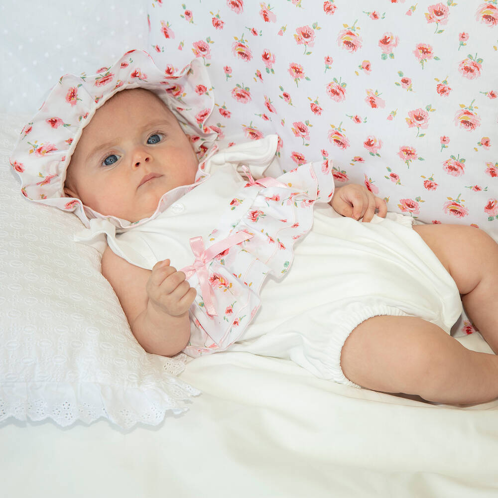 Patachou-Ivory Floral Baby Shortie | Childrensalon Outlet