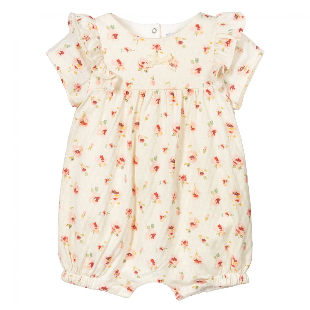 Patachou - Ivory floral Baby Shortie | Childrensalon