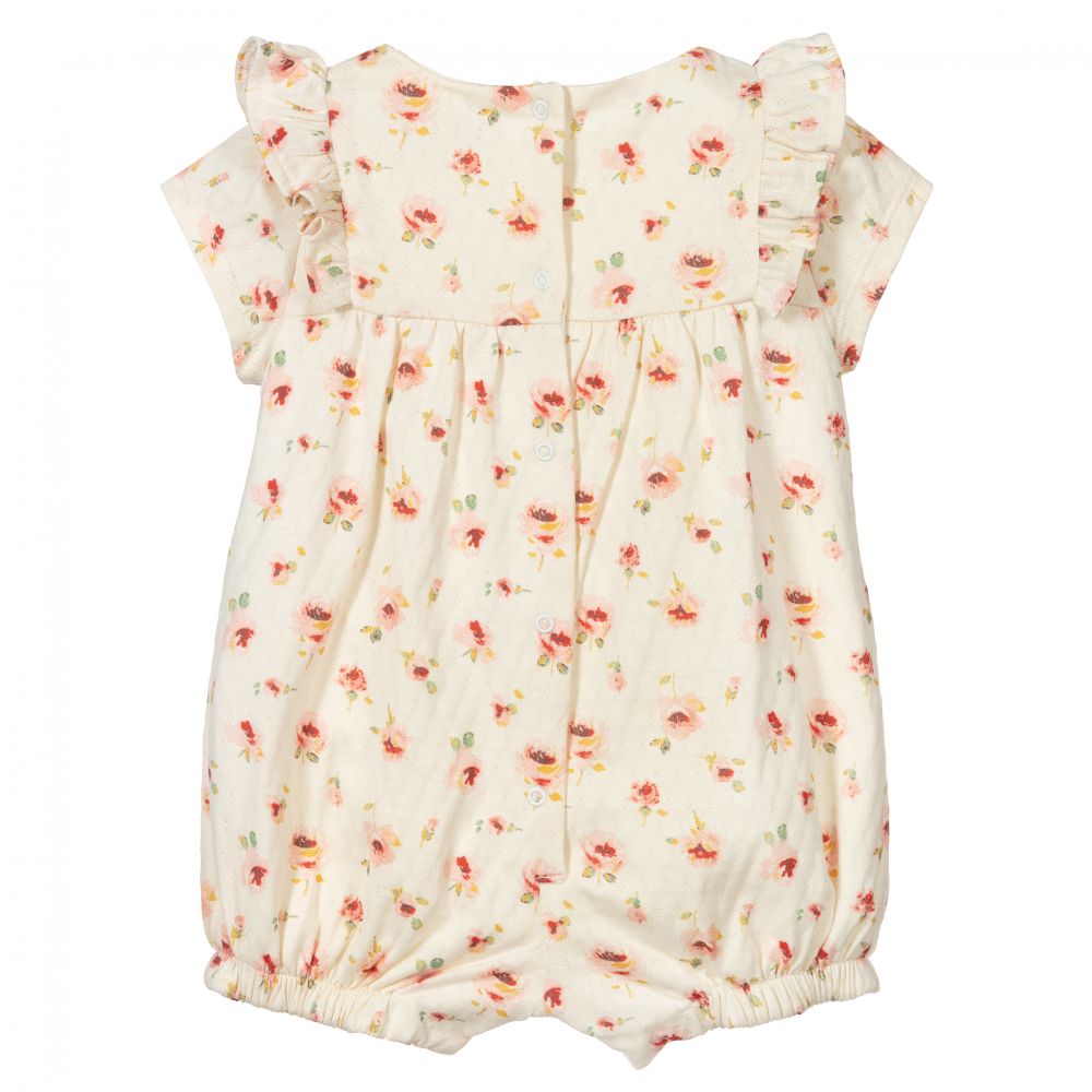 Patachou-Ivory floral Baby Shortie | Childrensalon Outlet