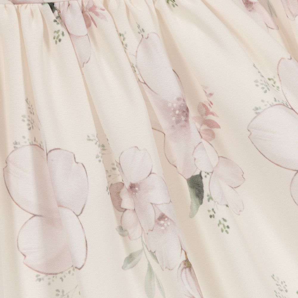 Patachou-Ivory Floral Chiffon Dress | Childrensalon Outlet
