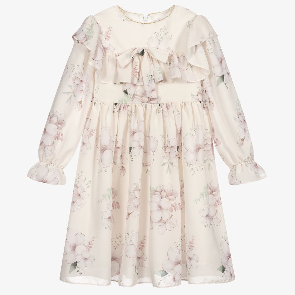 Patachou - Кремовое шифоновое платье с цветами | Childrensalon