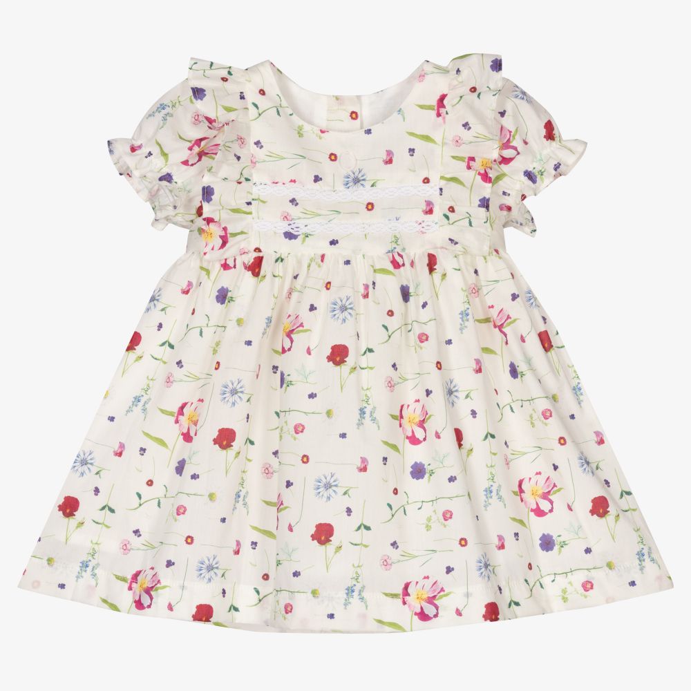 Patachou - Ivory Liberty Print Baby Dress | Childrensalon