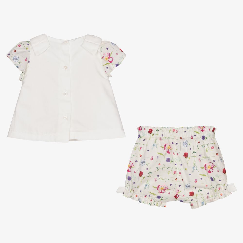 Patachou-Ivory Liberty Print Shorts Set | Childrensalon Outlet