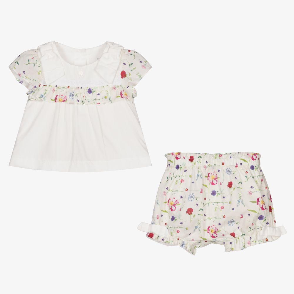 Patachou-Ivory Liberty Print Shorts Set | Childrensalon Outlet