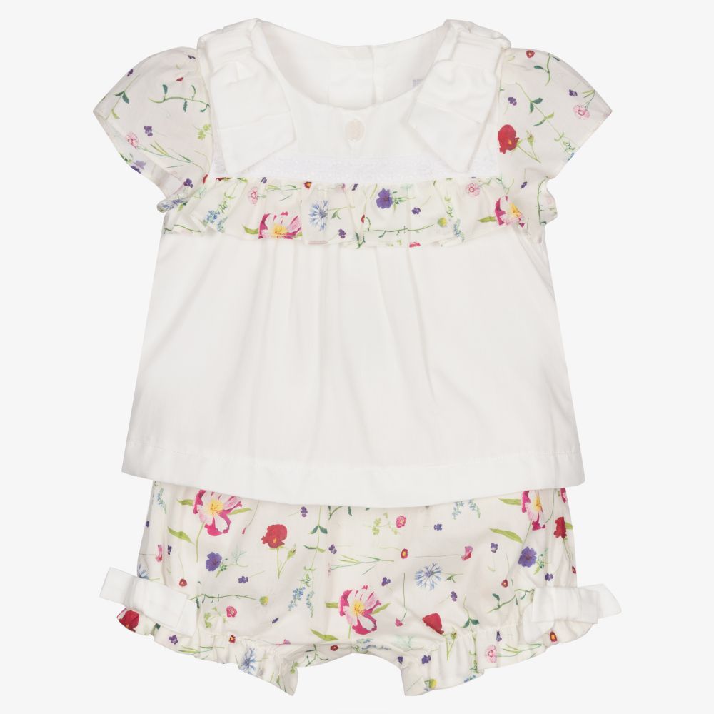Patachou-Ivory Liberty Print Shorts Set | Childrensalon Outlet