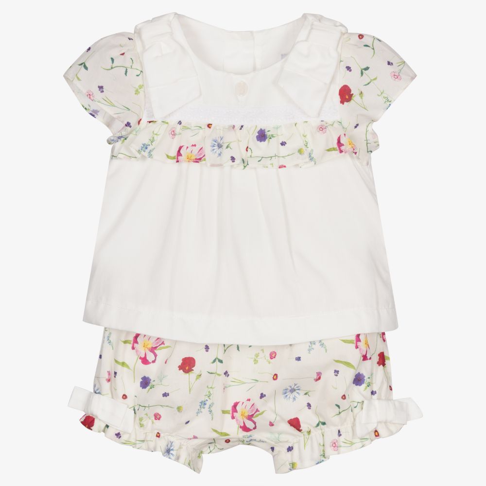 Patachou - Ivory Liberty Print Shorts Set | Childrensalon