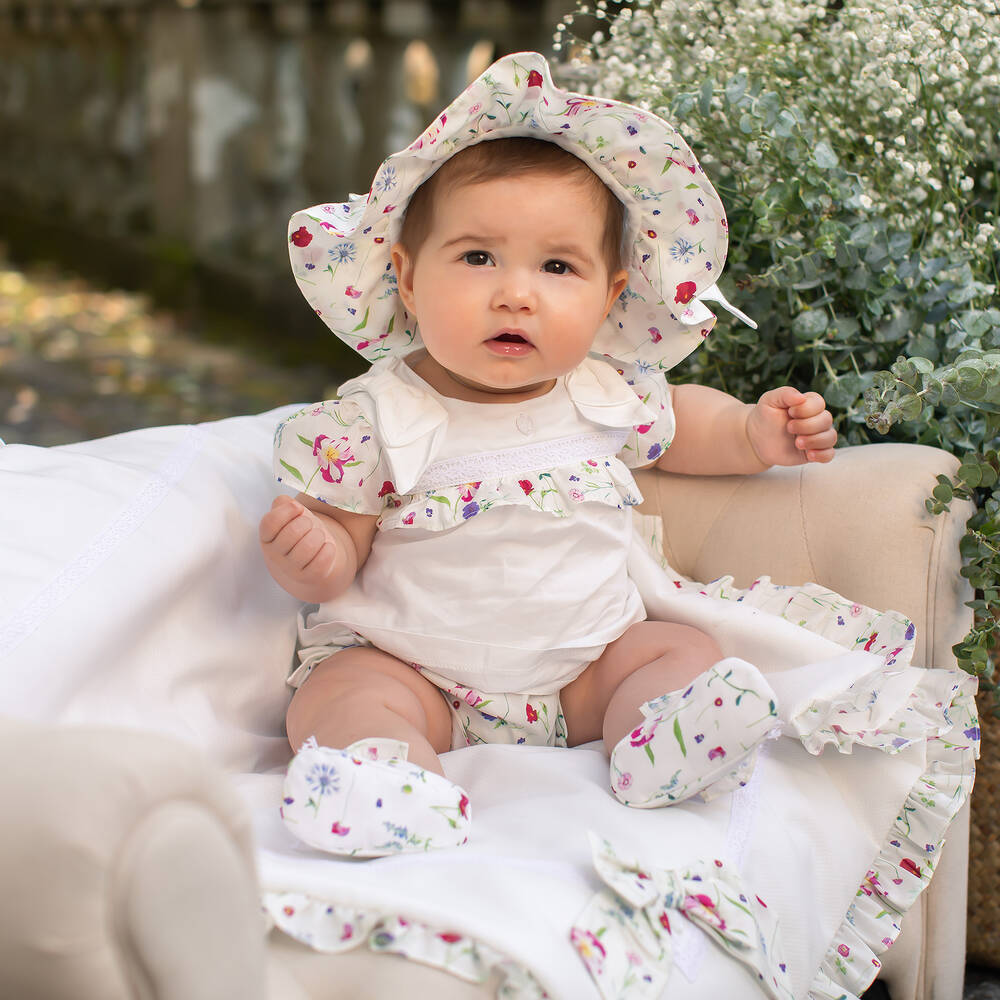 Patachou-Ivory Liberty Print Shorts Set | Childrensalon Outlet