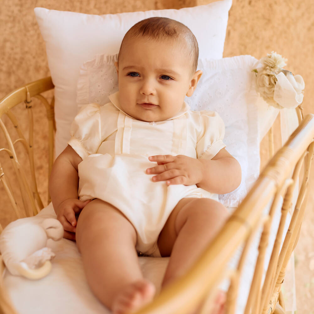 Patachou-Ivory Satin Baby Shortie | Childrensalon Outlet