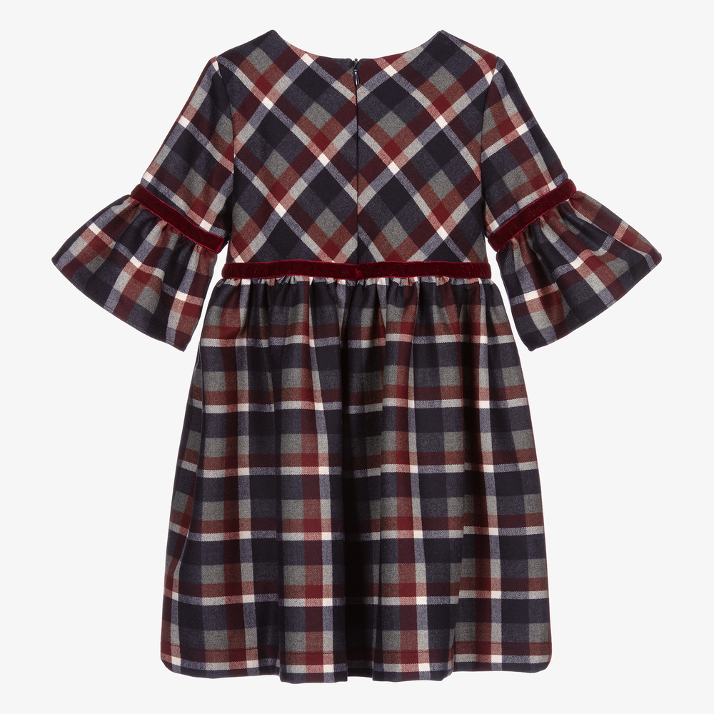 Patachou-Сине-красное платье в клетку | Childrensalon Outlet