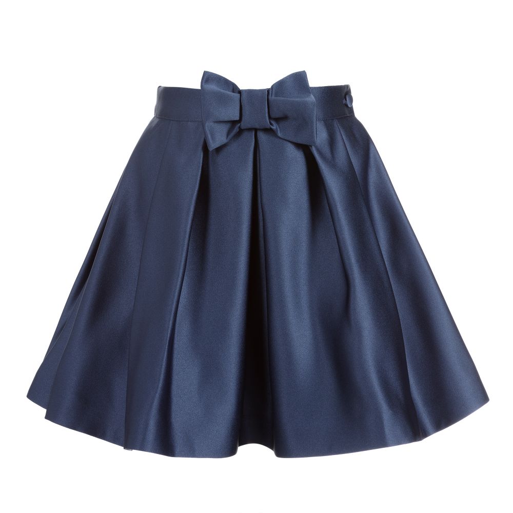 Patachou -  Navy Blue Satin Skirt | Childrensalon