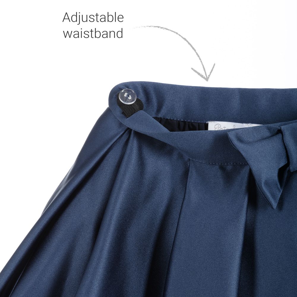 Patachou-تنورة ساتان لون أزرق | Childrensalon Outlet