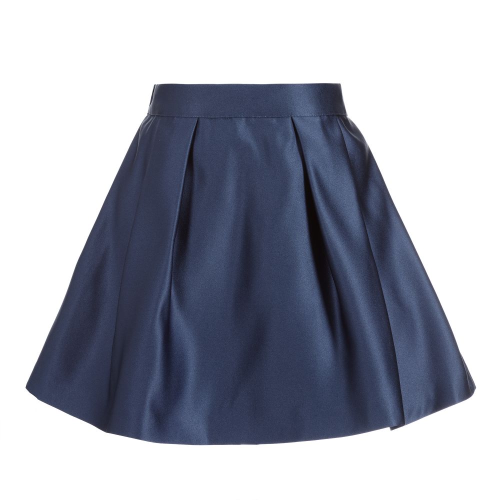Patachou Jupe bleu marine en satin Childrensalon Outlet