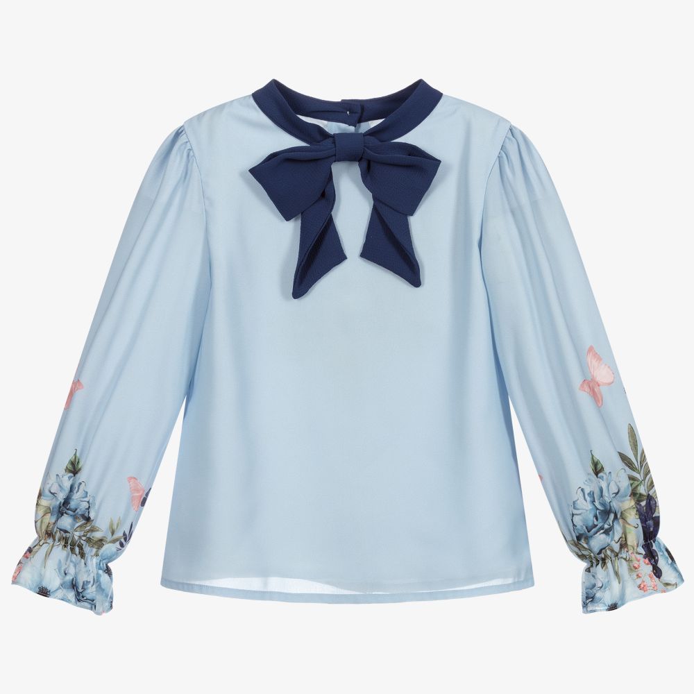 Patachou - Голубая блузка с бабочками | Childrensalon
