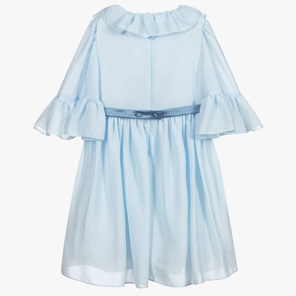 Patachou-Pale Blue Chiffon Frills Dress | Childrensalon Outlet