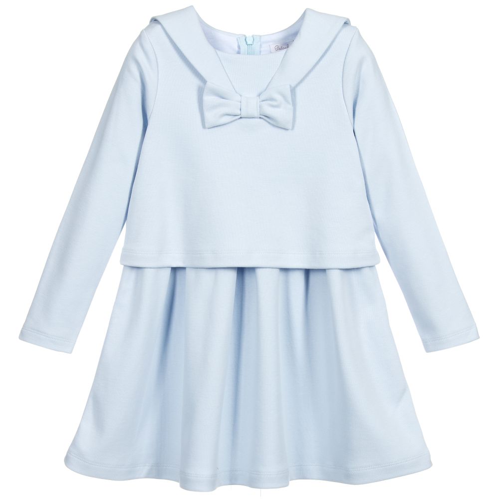 Patachou - Hellblaues Kleid aus Baumwolljersey | Childrensalon