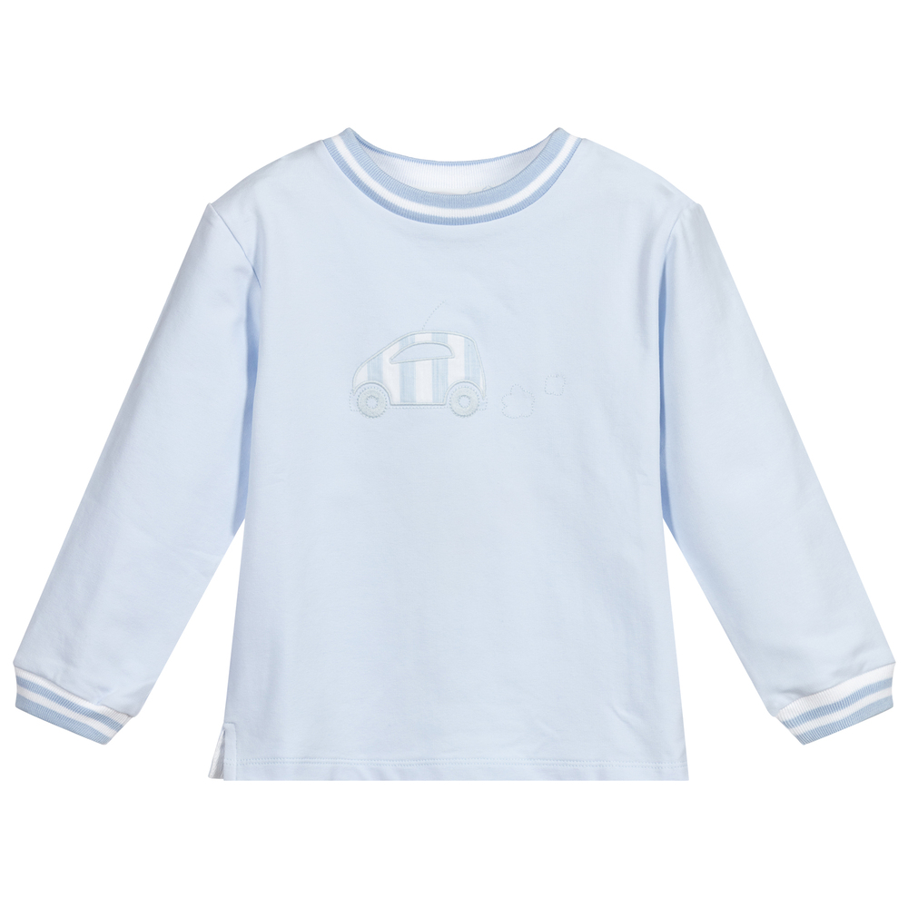 Patachou - Pale Blue Cotton Sweatshirt | Childrensalon