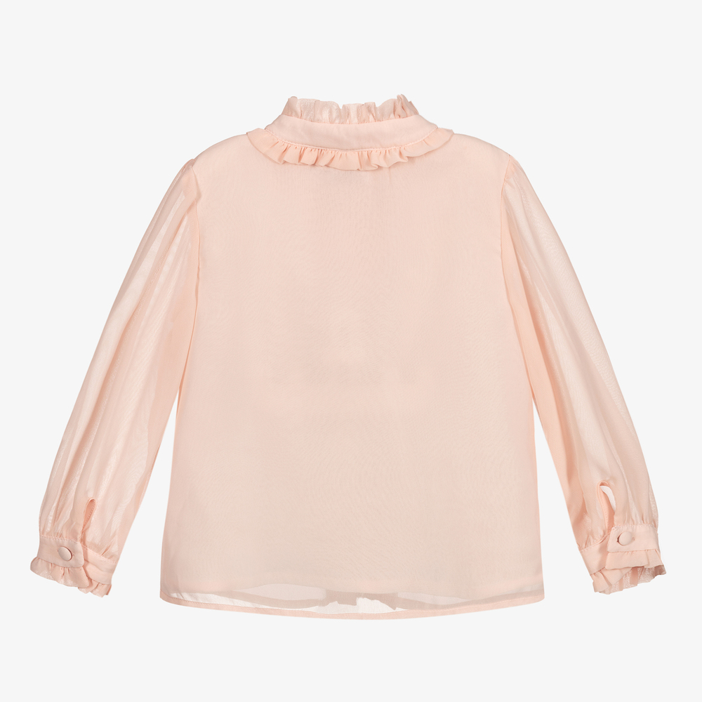 Patachou - Pale Pink Bow Chiffon Blouse 
