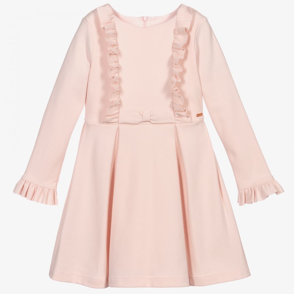 Patachou - Pale Pink Ruffle Jersey Dress | Childrensalon