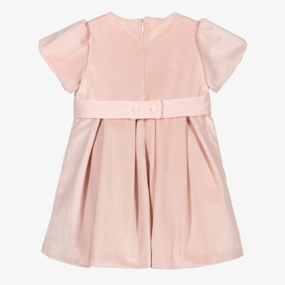 Patachou-Розовое бархатное платье с бантом | Childrensalon Outlet