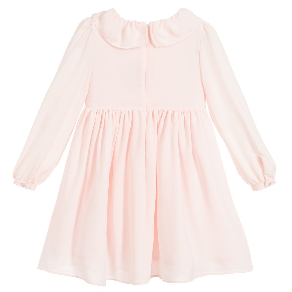Patachou-Pink Chiffon Crêpe Dress | Childrensalon Outlet