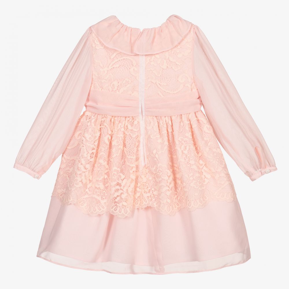 Patachou-Розовое шифоновое платье с кружевом | Childrensalon Outlet