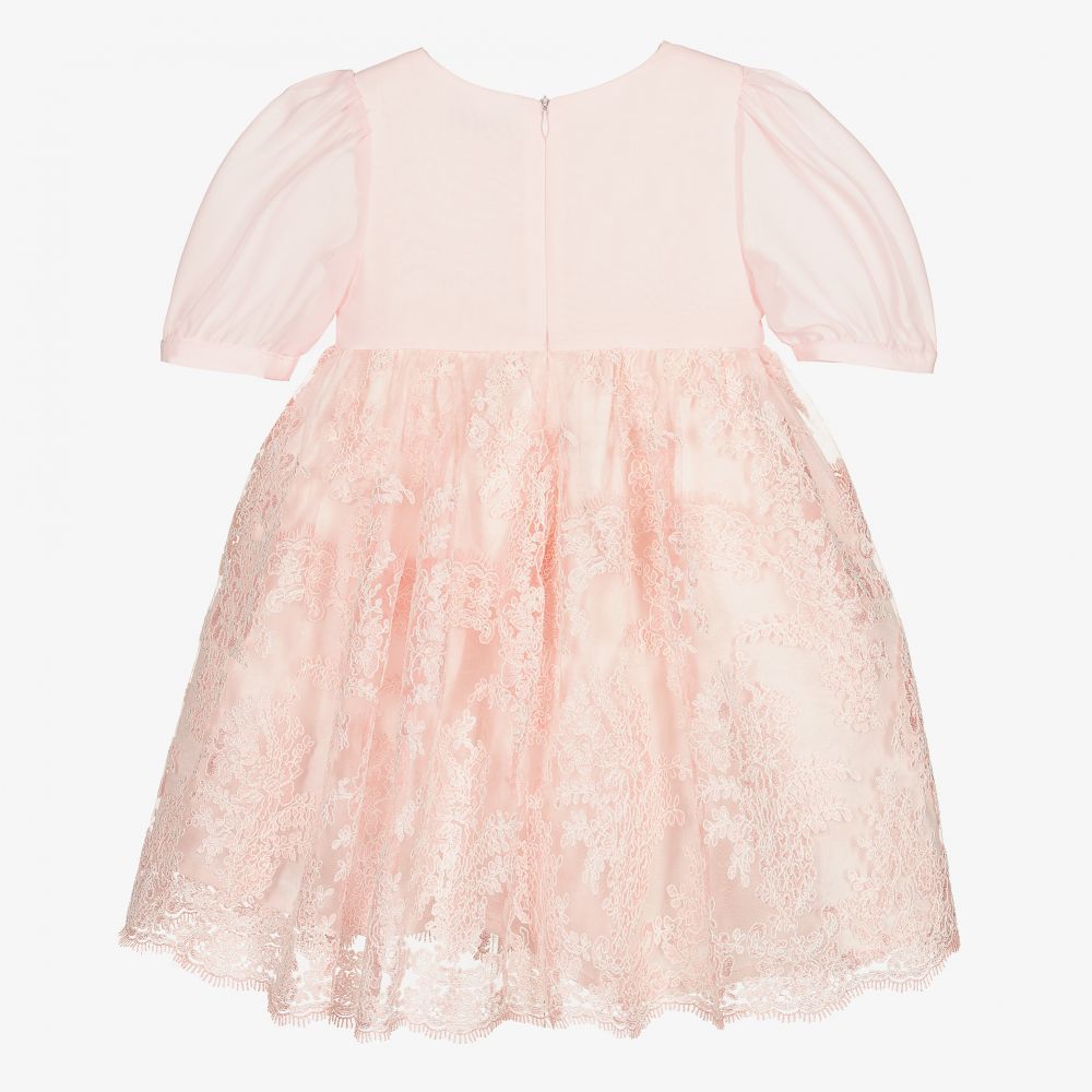 Patachou-Pink Chiffon & Lace Dress  | Childrensalon Outlet