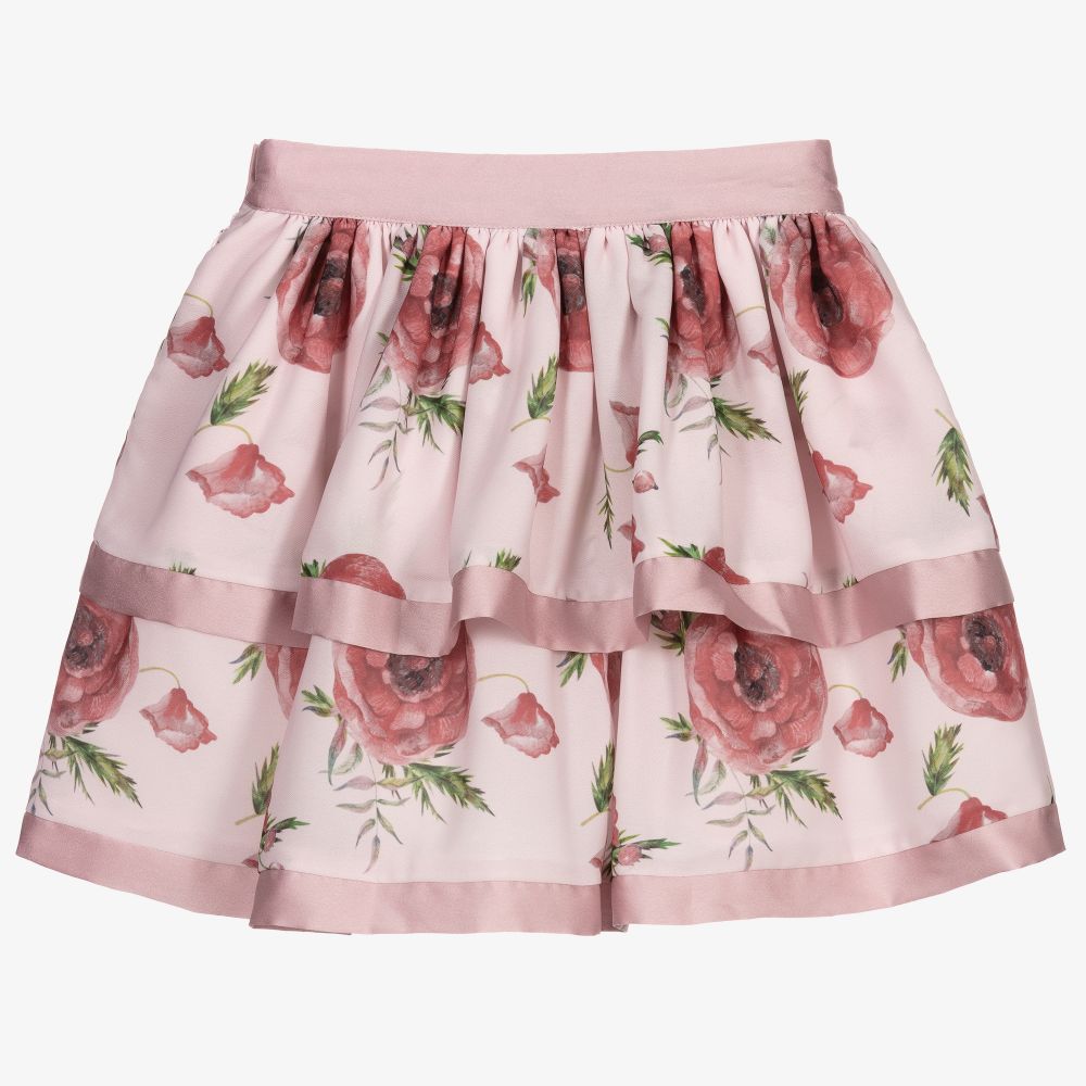 Patachou-Pink Chiffon Poppy Skirt | Childrensalon Outlet