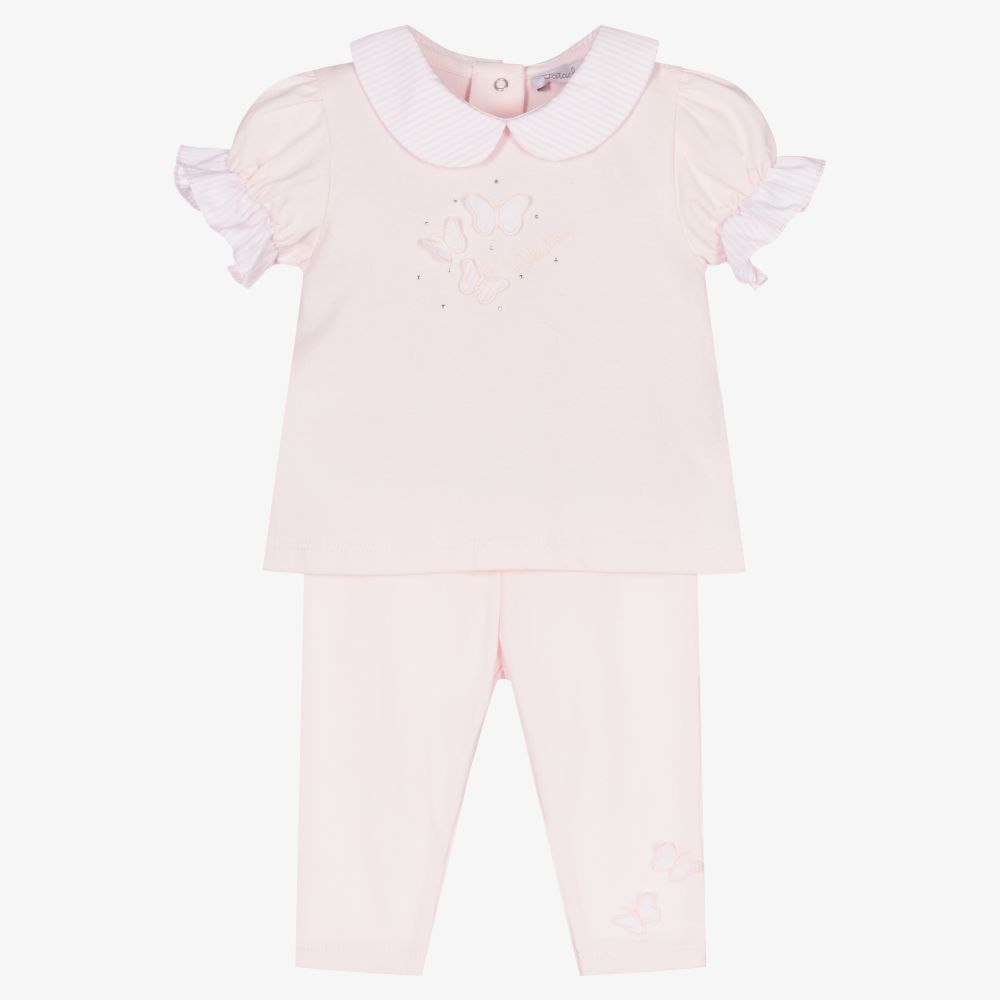 Patachou - Pink Cotton Baby Leggings Set | Childrensalon