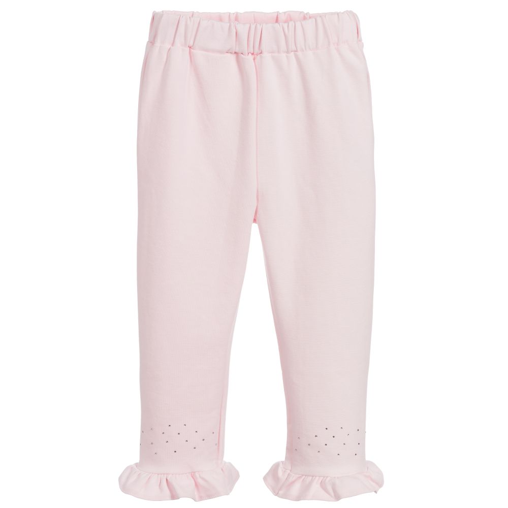 Patachou - Pink Cotton Ruffle Leggings | Childrensalon