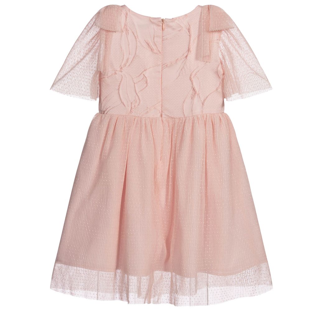 Patachou-Pink Cotton & Tulle Dress  | Childrensalon Outlet
