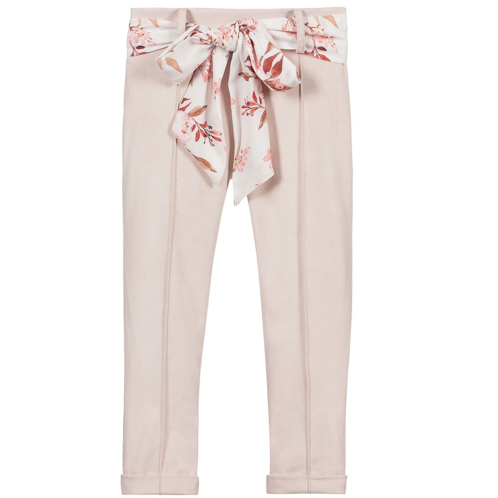 Patachou - Pink Faux Suede Trousers | Childrensalon