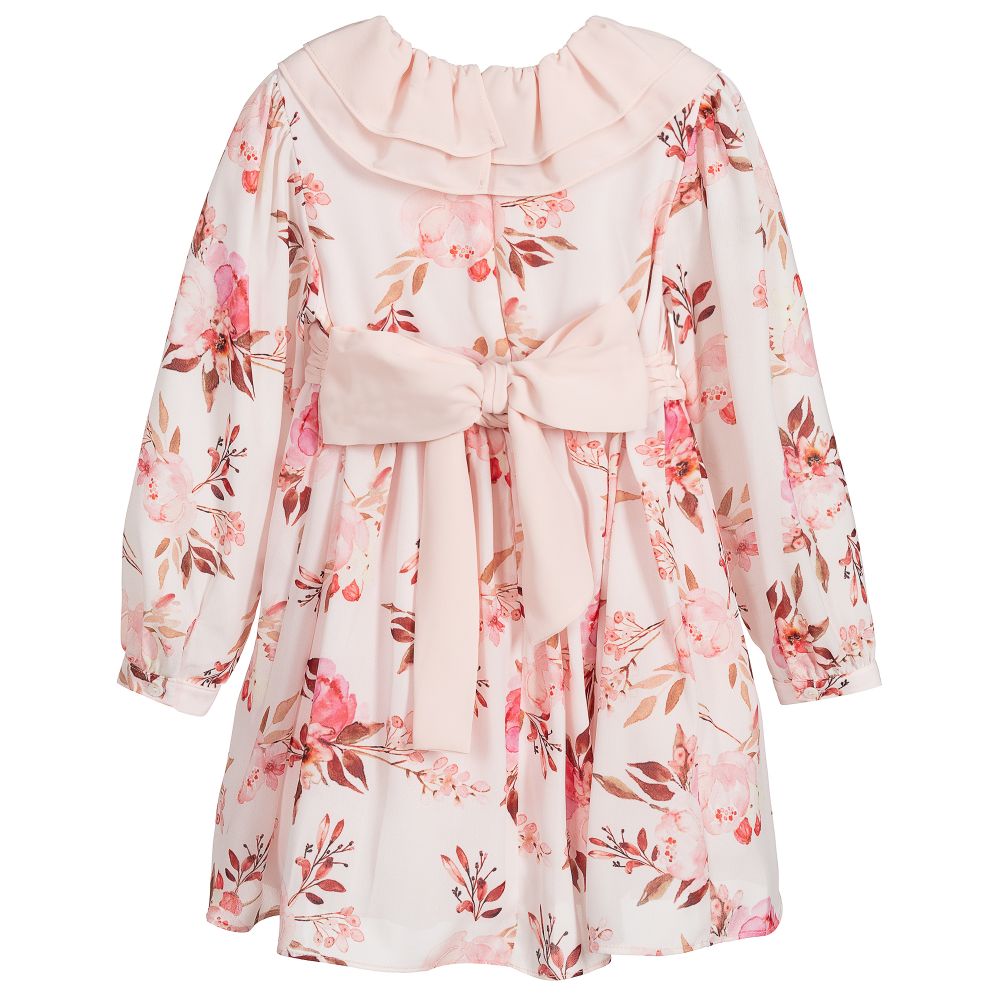 Patachou-Pink Floral Chiffon Dress | Childrensalon Outlet