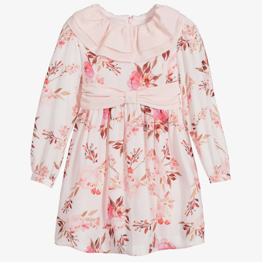 Patachou-Pink Floral Chiffon Dress | Childrensalon Outlet