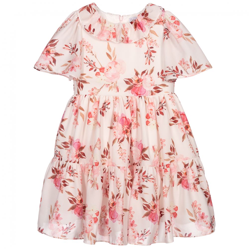 Patachou - Pink Floral Chiffon Dress | Childrensalon Outlet