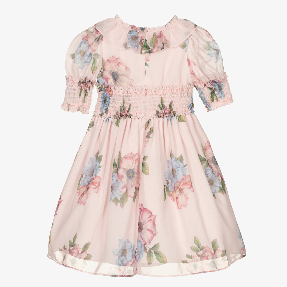 Patachou-Розовое шифоновое платье с цветами | Childrensalon Outlet