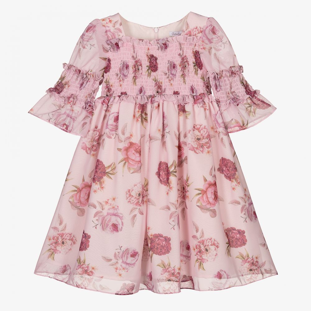 Patachou-Pink Floral Chiffon Dress | Childrensalon Outlet