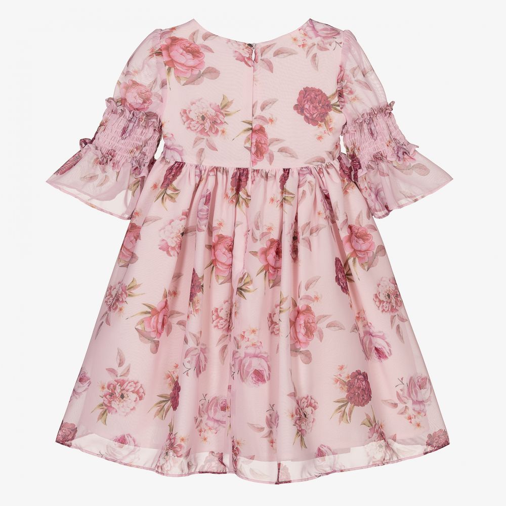 Patachou-Pink Floral Chiffon Dress | Childrensalon Outlet