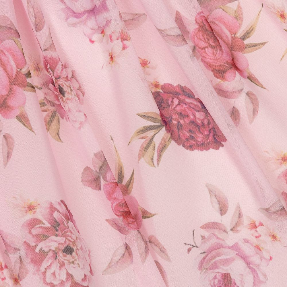 Pink floral deals chiffon dress