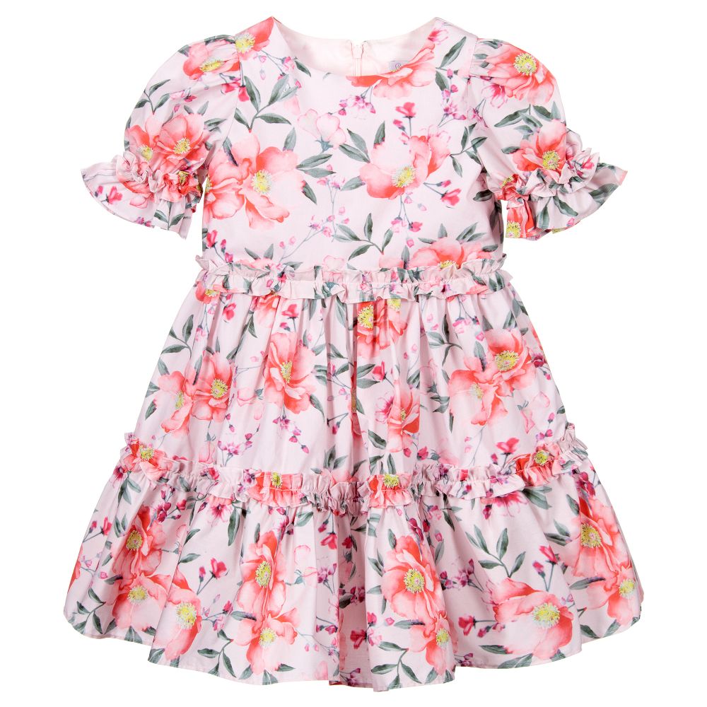 Patachou - Pink Floral Cotton Dress | Childrensalon