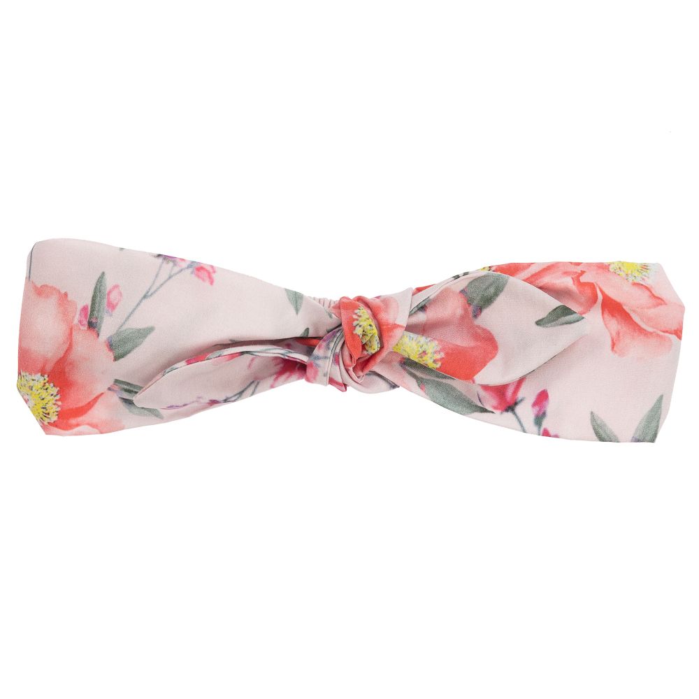 Patachou - Pink Floral Cotton Headband | Childrensalon