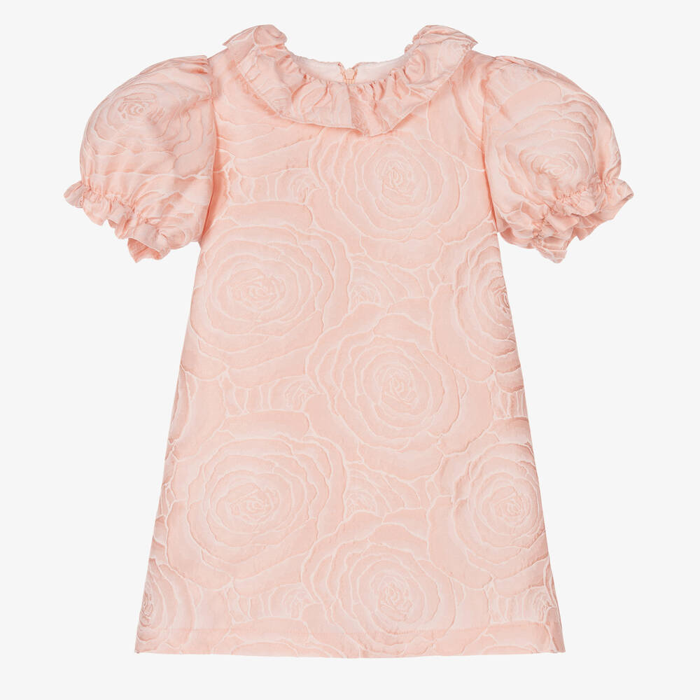 Patachou - Pink Floral Jacquard Dress | Childrensalon