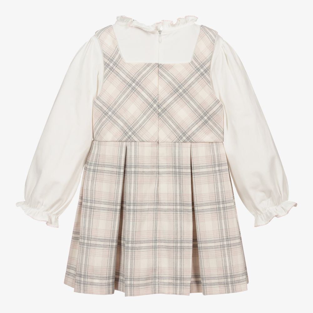 Patachou-Pink & Grey Checked Dress | Childrensalon Outlet